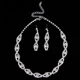 Maxbell Bridal Wedding Party Jewelry Crystal Rhinestone Twisted Necklace Earring Set - Aladdin Shoppers