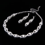 Maxbell Bridal Wedding Prom Crystal Rhinestone Necklace & Earring + Hair Comb Tiara Set
