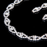 Maxbell Bridal Wedding Party Jewelry Crystal Rhinestone Twisted Necklace Earring Set - Aladdin Shoppers