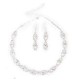 Maxbell Bridal Wedding Party Jewelry Crystal Rhinestone Twisted Necklace Earring Set - Aladdin Shoppers