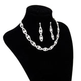 Maxbell Bridal Wedding Party Jewelry Crystal Rhinestone Twisted Necklace Earring Set - Aladdin Shoppers