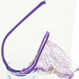 Maxbell Sexy 2pcs Lovers' Men Women C-string Mesh Thong Visible Underwear Panty w/Wave Pattern Purple