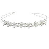 Maxbell Wedding Bridal Flower Girl Crystal Double Pearl Crown Tiara+Necklace Earring Set