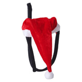 Maxbell Sexy Men Christmas Hat C-string Thong Invisible Underwear Pouch Cute Panty Red