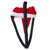 Maxbell Sexy Men Christmas Hat C-string Thong Invisible Underwear Pouch Cute Panty Red