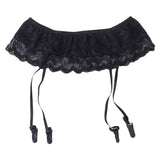 Maxbell Sexy Double-layer Lace Garterbelt Adjustable Garter Belt Suspender Garter Belt Skirt Black