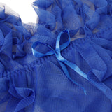 Maxbell Sexy Women Mesh Lingerie Sleepwear Nightwear Dress Babydoll 2-Piece Set Blue