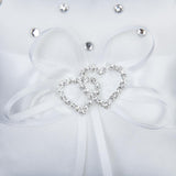 Maxbell Wedding Flower Girl Basket/Pocket Ring Pillow White Double Heart for Wedding