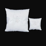 Maxbell Wedding Flower Girl Basket/Pocket Ring Pillow White Double Heart for Wedding