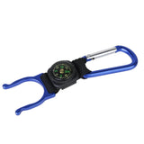 Maxbell Maxbell 2 in 1 Water Bottle Buckle Holder Clip with Compass Compass for Outdoor Hiking Camping Sporting Goods Blue