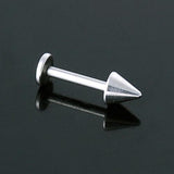 Maxbell 10Pcs Silver Stainless Steel Labret Lip Ring Spike Stud Piercing Chip Bars