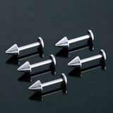 Maxbell 10Pcs Silver Stainless Steel Labret Lip Ring Spike Stud Piercing Chip Bars