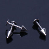 Maxbell 10Pcs Silver Stainless Steel Labret Lip Ring Spike Stud Piercing Chip Bars