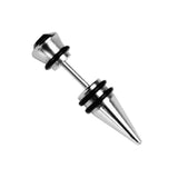 Maxbell Mens Earring Ear Stud Stainless Steel Black Agate Fake Plug