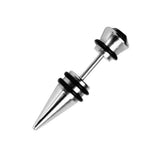 Maxbell Mens Earring Ear Stud Stainless Steel Black Agate Fake Plug