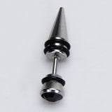 Maxbell Mens Earring Ear Stud Stainless Steel Black Agate Fake Plug