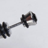 Maxbell Mens Earring Ear Stud Stainless Steel Black Agate Fake Plug