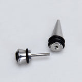 Maxbell Mens Earring Ear Stud Stainless Steel Black Agate Fake Plug