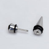 Maxbell Mens Earring Ear Stud Stainless Steel Black Agate Fake Plug