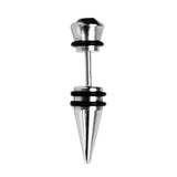 Maxbell Mens Earring Ear Stud Stainless Steel Black Agate Fake Plug