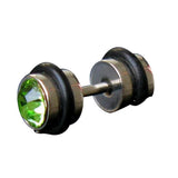 Maxbell Mens Earring Ear Stud Stainless Steel Green CZ Crystal Fake Plug