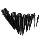 Maxbell 8 x Black Acrylic Expander Taper Ear Stretching Plug