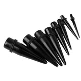 Maxbell 8 x Black Acrylic Expander Taper Ear Stretching Plug