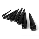 Maxbell 8 x Black Acrylic Expander Taper Ear Stretching Plug