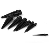 Maxbell 8 x Black Acrylic Expander Taper Ear Stretching Plug