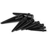 Maxbell 8 x Black Acrylic Expander Taper Ear Stretching Plug