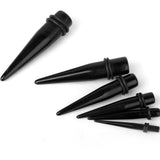 Maxbell 8 x Black Acrylic Expander Taper Ear Stretching Plug