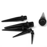 Maxbell 8 x Black Acrylic Expander Taper Ear Stretching Plug