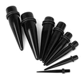 Maxbell 8 x Black Acrylic Expander Taper Ear Stretching Plug