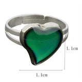 Maxbell 2pcs Magic Heart Mood Band Ring Color Changable Emotion Feeling Adjustable Gift