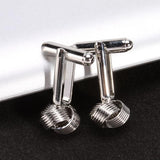 Maxbell Stainless Steel Men Cuff Link Cufflinks - Black Stone+Wide Fine Thread Knot Cufflinks