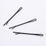 Maxbell 100pcs Black Plated Flat Top Hair Bobby Pins 55mm