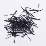 Maxbell 100pcs Black Plated Flat Top Hair Bobby Pins 55mm