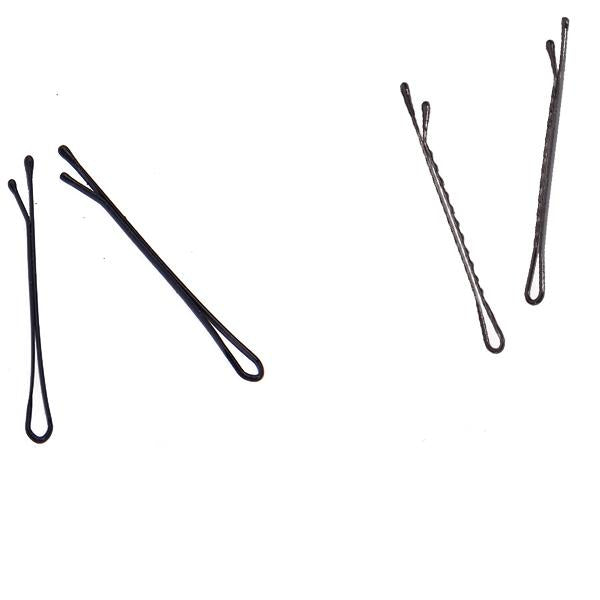 Maxbell 100pcs Black Plated Flat Top Hair Bobby Pins 55mm