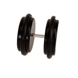 Maxbell 2pcs 18G Ear Studs Plug with 1/2 inch Acrylic Fake Ear Plug Taper Stretcher with O-rings - Black