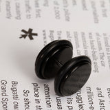 Maxbell 2pcs 18G Ear Studs Plug with 1/2 inch Acrylic Fake Ear Plug Taper Stretcher with O-rings - Black