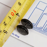Maxbell 2pcs 18G Ear Studs Plug with 1/2 inch Acrylic Fake Ear Plug Taper Stretcher with O-rings - Black