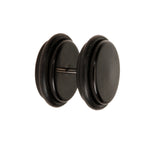 Maxbell 2pcs 18G Ear Studs Plug with 1/2 inch Acrylic Fake Ear Plug Taper Stretcher with O-rings - Black