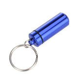 Aluminum Alloy Water-proof Air-tight Pill Fob Pill Case Pill Box Pill Holder with Keychain - Royal Blue+Aluminum Alloy Water-proof Air-tight Pill Fob Pill Case Pill Box Pill Holder with Keychain - Black+Aluminum Alloy Water-proof Air-tight Pill Fob Pill C
