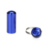 Aluminum Alloy Water-proof Air-tight Pill Fob Pill Case Pill Box Pill Holder with Keychain - Royal Blue+Aluminum Alloy Water-proof Air-tight Pill Fob Pill Case Pill Box Pill Holder with Keychain - Black+Aluminum Alloy Water-proof Air-tight Pill Fob Pill C