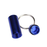 Aluminum Alloy Water-proof Air-tight Pill Fob Pill Case Pill Box Pill Holder with Keychain - Royal Blue+Aluminum Alloy Water-proof Air-tight Pill Fob Pill Case Pill Box Pill Holder with Keychain - Black+Aluminum Alloy Water-proof Air-tight Pill Fob Pill C