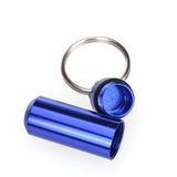 Aluminum Alloy Water-proof Air-tight Pill Fob Pill Case Pill Box Pill Holder with Keychain - Royal Blue+Aluminum Alloy Water-proof Air-tight Pill Fob Pill Case Pill Box Pill Holder with Keychain - Black+Aluminum Alloy Water-proof Air-tight Pill Fob Pill C