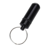 Aluminum Alloy Water-proof Air-tight Pill Fob Pill Case Pill Box Pill Holder with Keychain - Royal Blue+Aluminum Alloy Water-proof Air-tight Pill Fob Pill Case Pill Box Pill Holder with Keychain - Black+Aluminum Alloy Water-proof Air-tight Pill Fob Pill C