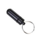 Aluminum Alloy Water-proof Air-tight Pill Fob Pill Case Pill Box Pill Holder with Keychain - Royal Blue+Aluminum Alloy Water-proof Air-tight Pill Fob Pill Case Pill Box Pill Holder with Keychain - Black+Aluminum Alloy Water-proof Air-tight Pill Fob Pill C