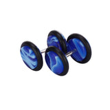 Maxbell Pair Fake Cheater Ear Stretcher Expander 16G Stem Plug Stud Earring Blue