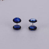 Maxbell Pair Fake Cheater Ear Stretcher Expander 16G Stem Plug Stud Earring Blue